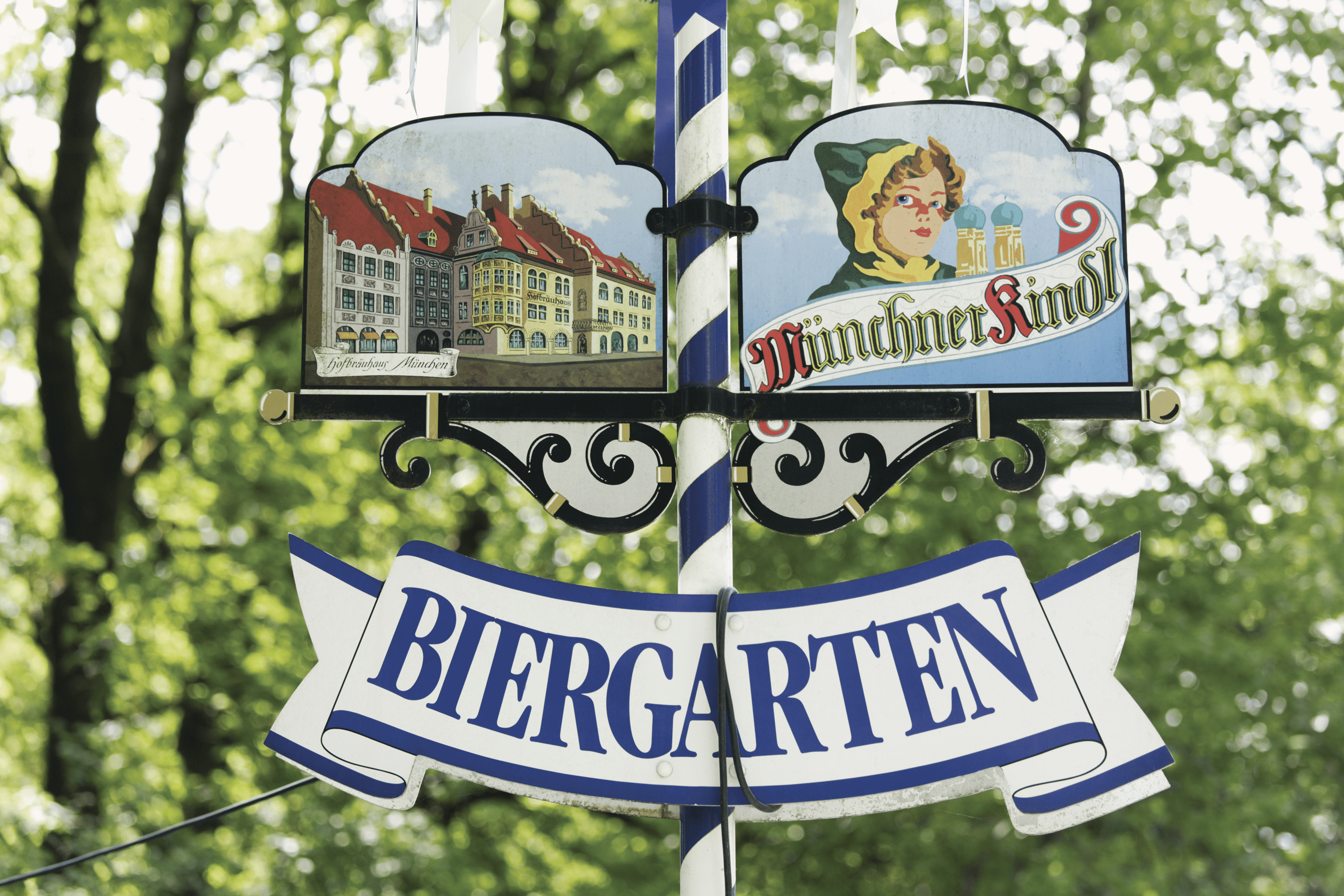 Placa de Biergarten, Munique, Alemanha Placa de Biergarten, Munique, Alemanha