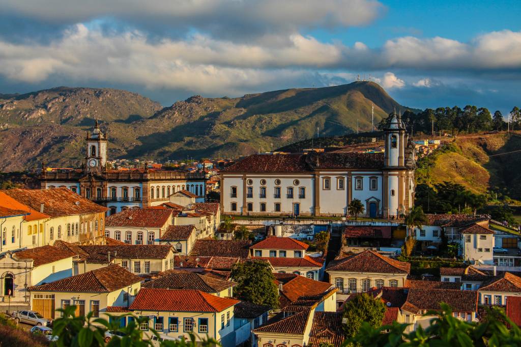 Vista geral do centro histórico de Ouro Preto, em Minas Gerais