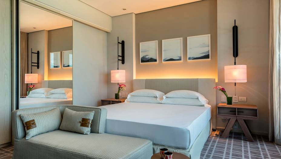 Quarto do <a href="https://riodejaneiro.grand.hyatt.com/pt/hotel/home.html" rel="Grand Hyatt Rio de Janeiro" target="_blank">Grand Hyatt Rio de Janeiro</a>