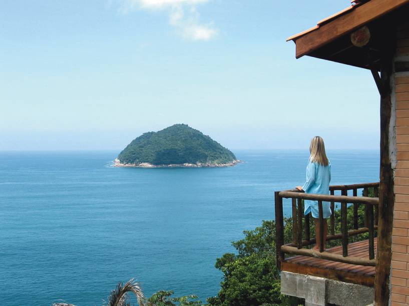 Vista da pousada na Ilha de Toque Toque no litoral norte de São Paulo Vista da pousada na Ilha de Toque Toque no litoral norte de São Paulo