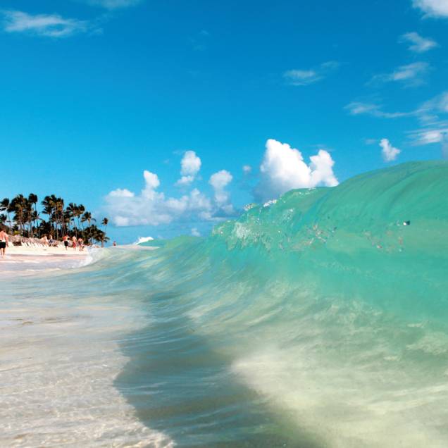 O mar da Praia de Arena Gorda, em Punta Cana O mar da Praia de Arena Gorda, em Punta Cana