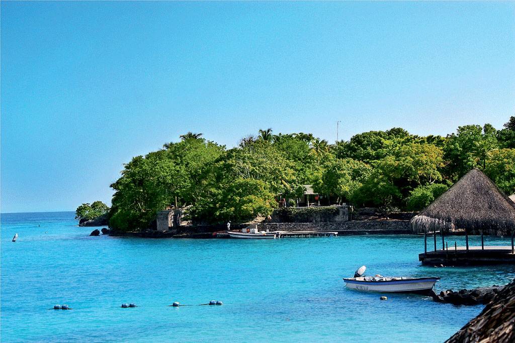 Paisagem trivial nas paradis&iacute;acas Islas del rosario, no caribe colombiano