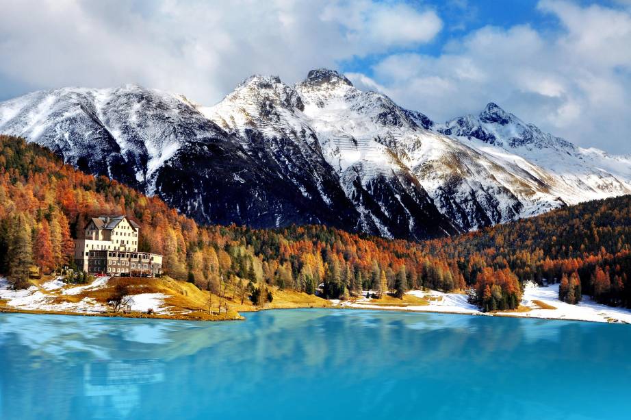 Paisagem exuberante de St. Moritz