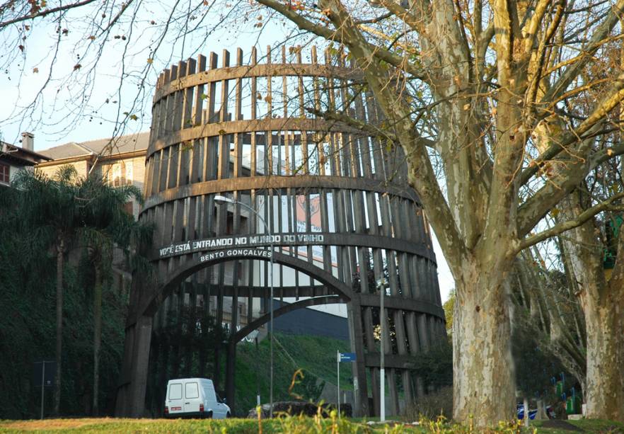 Pórtico da cidade Bento Gonçalves, no Rio Grande do Sul