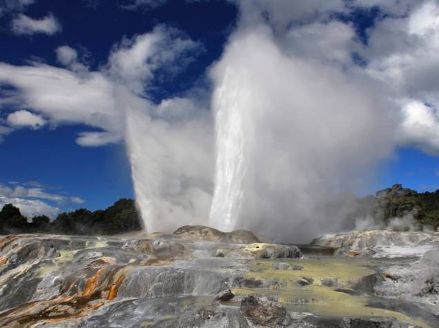 Geiser pohotu, em Rotorua Geiser pohotu, em Rotorua