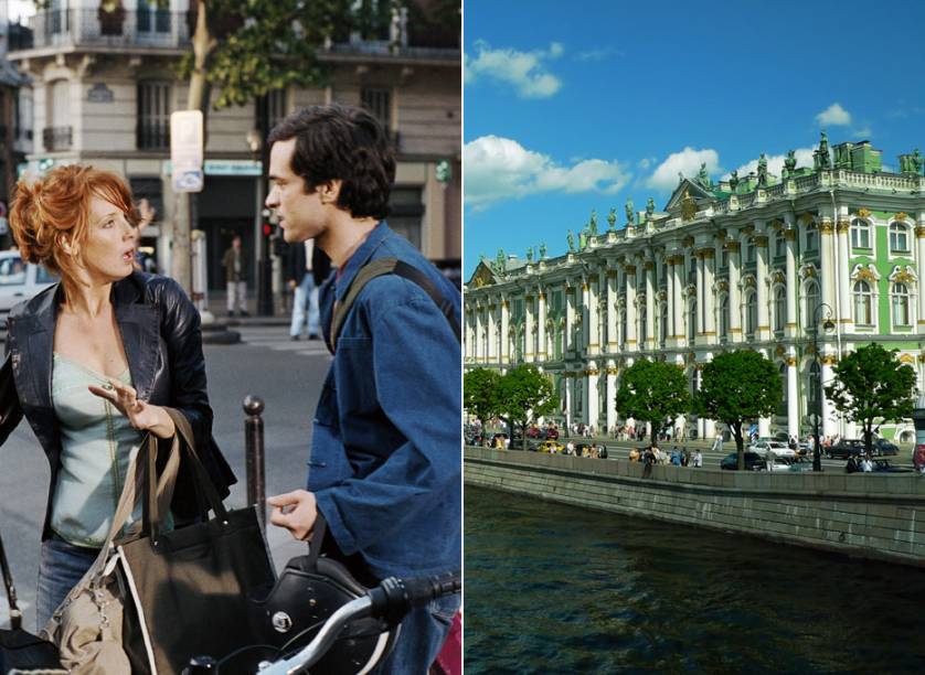 <strong>Bonecas Russas <a href="https://viajeaqui.abril.com.br/cidades/russia-moscou" rel="(Moscou, Rússia)">(Moscou, Rússia)</a></strong><br /> São Petesburgo, que já foi batizada de Petrogrado (1914) e de Leningrado (1991), é a cidade principal da película. Xavier Rousseau (Romain Duris, à dir.) tem uma carreira insatisfatória como escritor e diversos romances inconclusos. Cinco anos depois de passar um verão em Barcelona junto com Wendy (Kelly Reilly, à esq.), Martine (Audrey Tautou) e Isabelle (Cécile de France), o quarteto se reencontra na cidade russa. Em meio à indecisão de Rousseau entre as "bonecas russas", o filme exibe vistas como a do <strong>Teatro Mariinsky</strong> e a do <strong>Rio Neva</strong>, que banha o <strong>Hermitage</strong> (foto), um dos museus mais importantes do mundo <strong>Bonecas Russas <a href="https://viajeaqui.abril.com.br/cidades/russia-moscou" rel="(Moscou, Rússia)">(Moscou, Rússia)</a></strong><br /> São Petesburgo, que já foi batizada de Petrogrado (1914) e de Leningrado (1991), é a cidade principal da película. Xavier Rousseau (Romain Duris, à dir.) tem uma carreira insatisfatória como escritor e diversos romances inconclusos. Cinco anos depois de passar um verão em Barcelona junto com Wendy (Kelly Reilly, à esq.), Martine (Audrey Tautou) e Isabelle (Cécile de France), o quarteto se reencontra na cidade russa. Em meio à indecisão de Rousseau entre as "bonecas russas", o filme exibe vistas como a do <strong>Teatro Mariinsky</strong> e a do <strong>Rio Neva</strong>, que banha o <strong>Hermitage</strong> (foto), um dos museus mais importantes do mundo