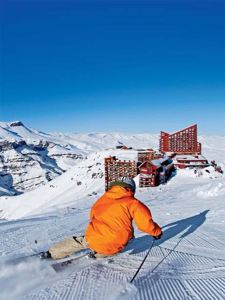 O doce caminho que leva à base e aos hotéis de Valle Nevado