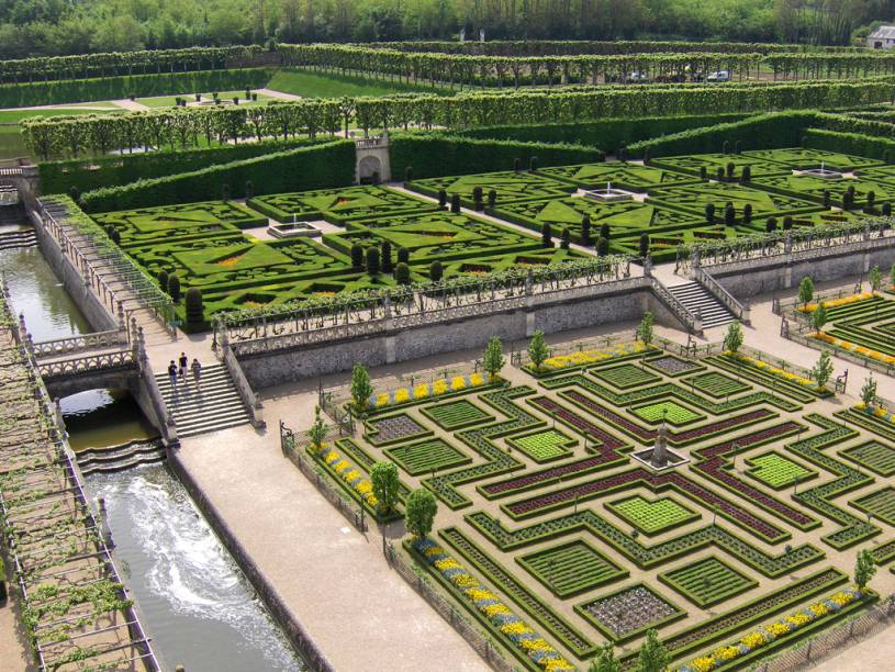 Os amplos e simétricos jardins de Villandry são uma das grandes atrações do Vale do Loire Os amplos e simétricos jardins de Villandry são uma das grandes atrações do Vale do Loire
