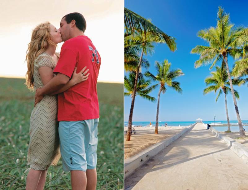 <strong>Como Se Fosse a Primeira Vez <a href="https://viajeaqui.abril.com.br/cidades/estados-unidos-honolulu" rel="(Havaí, Estados Unidos)">(Havaí, Estados Unidos)</a></strong><br /> O veterinário Henry Roth (Adam Sandler) mora no Havaí e se apaixona por Lucy Whitmore (Drew Barrymore), portadora de uma doença que a faz esquecer, ao dormir, tudo o que lhe aconteceu durante o dia. Para que a relação entre os dois exista, ele tem que reconquistá-la todos os dias. Belas tomadas não faltam na locação que tem praias embasbacantes, mar cristalino e ondas gigantes <strong>Como Se Fosse a Primeira Vez <a href="https://viajeaqui.abril.com.br/cidades/estados-unidos-honolulu" rel="(Havaí, Estados Unidos)">(Havaí, Estados Unidos)</a></strong><br /> O veterinário Henry Roth (Adam Sandler) mora no Havaí e se apaixona por Lucy Whitmore (Drew Barrymore), portadora de uma doença que a faz esquecer, ao dormir, tudo o que lhe aconteceu durante o dia. Para que a relação entre os dois exista, ele tem que reconquistá-la todos os dias. Belas tomadas não faltam na locação que tem praias embasbacantes, mar cristalino e ondas gigantes