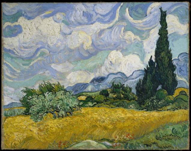 <em>Campo de trigo com ciprestes</em>, Van Gogh, Metropolitan Museum of Art Nova York <em>Campo de trigo com ciprestes</em>, Van Gogh, Metropolitan Museum of Art Nova York