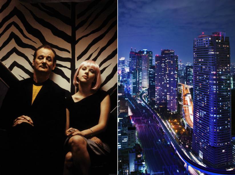 <strong>Encontros e Desencontros <a href="https://viajeaqui.abril.com.br/cidades/japao-toquio" rel="(Tóquio, Japão)">(Tóquio, Japão)</a></strong><br /> A capital japonesa é o cenário do filme escrito e dirigido por Sofia Coppola. Delicado e sutil, ele discute o choque cultural que sentem pessoas deslocadas, não apenas numa terra estrangeira, mas também dentro si mesmas. O longa-metragem foi filmado em grande parte no <strong>Hotel Park Hyatt Tokyo</strong>, no distrito de <strong>Shinjuku</strong>. O bar do hotel, por exemplo, um dos ambientes em que o ator decadente Bob Harris (Bill Murray) e a recém-casada Charlotte (Scarlett Johansson) se aproximam, se chama New York e fica no 52º andar. E o karaokê (à esq.) onde os dois cantam está no coração do distrito de <strong>Shibuya</strong> <strong>Encontros e Desencontros <a href="https://viajeaqui.abril.com.br/cidades/japao-toquio" rel="(Tóquio, Japão)">(Tóquio, Japão)</a></strong><br /> A capital japonesa é o cenário do filme escrito e dirigido por Sofia Coppola. Delicado e sutil, ele discute o choque cultural que sentem pessoas deslocadas, não apenas numa terra estrangeira, mas também dentro si mesmas. O longa-metragem foi filmado em grande parte no <strong>Hotel Park Hyatt Tokyo</strong>, no distrito de <strong>Shinjuku</strong>. O bar do hotel, por exemplo, um dos ambientes em que o ator decadente Bob Harris (Bill Murray) e a recém-casada Charlotte (Scarlett Johansson) se aproximam, se chama New York e fica no 52º andar. E o karaokê (à esq.) onde os dois cantam está no coração do distrito de <strong>Shibuya</strong>