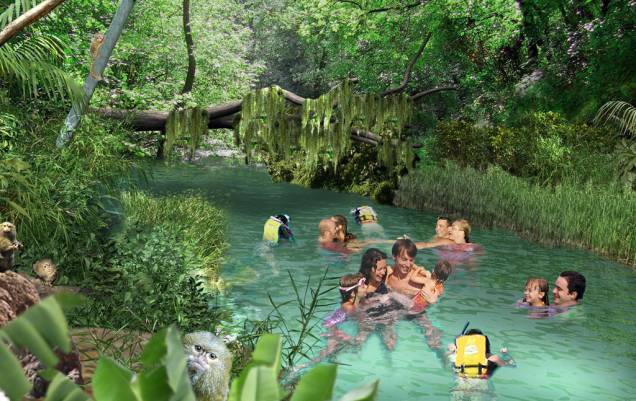 <strong>Freshwater Oasis</strong>, no Discovery Cove: lontras e saguis no meio do caminho <strong>Freshwater Oasis</strong>, no Discovery Cove: lontras e saguis no meio do caminho