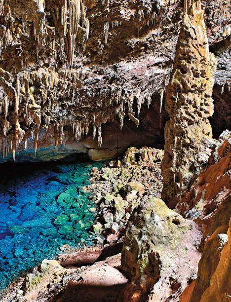 A famosa <strong>Gruta do Lago Azul</strong>, atração maior de Bonito, Mato Grosso do Sul