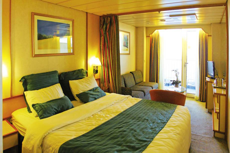 Cabines têm decoração clássica Cabines têm decoração clássica