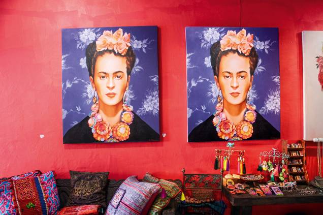 A Frida Khalo em uma das lojas de Sayulita, em Riviera Nayarit A Frida Khalo em uma das lojas de Sayulita, em Riviera Nayarit