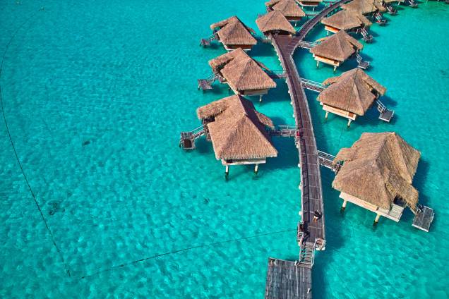 Bangalôs sobre as águas de Bora Bora Bangalôs sobre as águas de Bora Bora