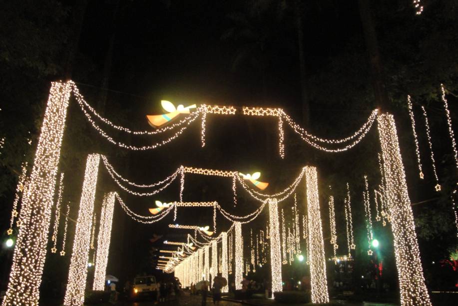 Corredor iluminado da <strong>Praça da Liberdade</strong> no Natal 2010 em Belo Horizonte (MG)