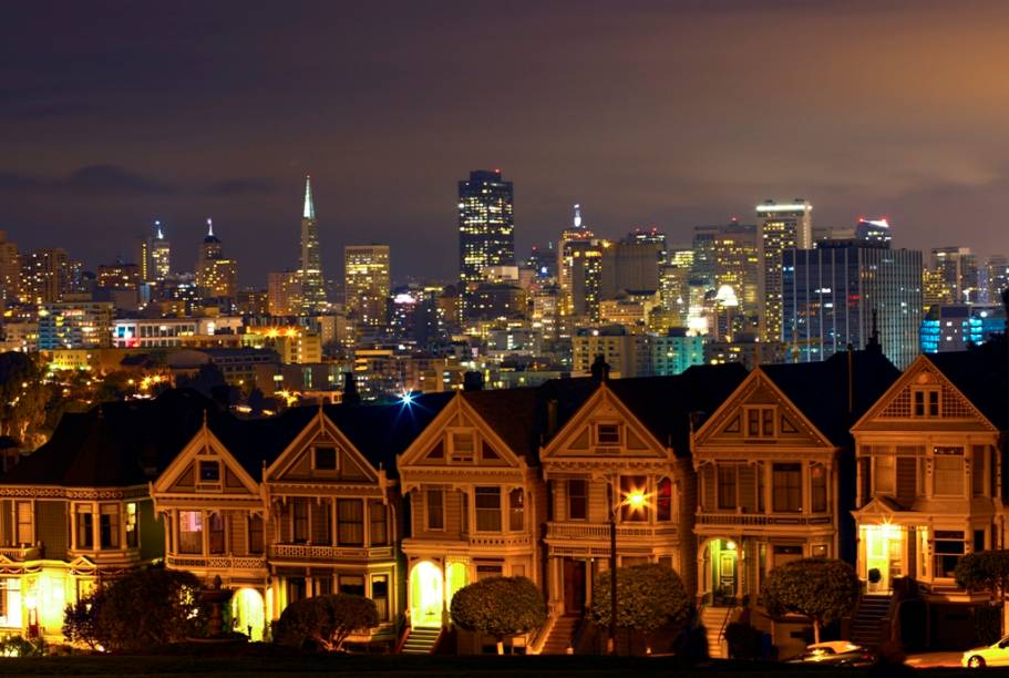 As casas de estilo vitoriano de Alamo Square são uma das vistas mais agradáveis de San Francisco