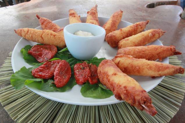 O camarão de parma, empanado de queijo parmesão com camarão Vila Franca, é o campeão dos petiscos da Lopana O camarão de parma, empanado de queijo parmesão com camarão Vila Franca, é o campeão dos petiscos da Lopana