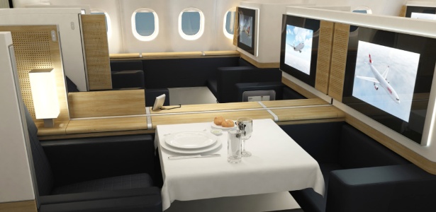 <strong>South African Airways</strong> Reclináveis até 180 graus, os assentos da primeira classe da South African Airways tornam-se camas em poucos segundos, com alguns comandos eletrônicos. Um kit de amenities, com diversos itens cosméticos exclusivos são oferecidos assim que o viajante entre na aeronave. Antes da refeição, uma seleção de canapés pode ser saboreada pelo passageiro com uma bebida de preferência. Rótulos diversos de champanhe e vinho estão entre as opções oferecidas pela aérea sul-africana.<br /> <br /> <br /> <strong>Quanto custa:</strong> o serviço de primeira classe é indisponível para voos no Brasil <strong>South African Airways</strong> Reclináveis até 180 graus, os assentos da primeira classe da South African Airways tornam-se camas em poucos segundos, com alguns comandos eletrônicos. Um kit de amenities, com diversos itens cosméticos exclusivos são oferecidos assim que o viajante entre na aeronave. Antes da refeição, uma seleção de canapés pode ser saboreada pelo passageiro com uma bebida de preferência. Rótulos diversos de champanhe e vinho estão entre as opções oferecidas pela aérea sul-africana.<br /> <br /> <br /> <strong>Quanto custa:</strong> o serviço de primeira classe é indisponível para voos no Brasil