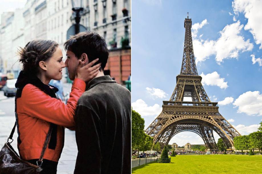 <strong>Paris, Te Amo <a href="https://viajeaqui.abril.com.br/cidades/franca-paris" rel="(Paris, França)">(Paris, França)</a></strong><br /> O filme é uma seleção de 20 curtas com 5 minutos de duração cada um e dois temas em comum: amor e Paris. As diversas histórias são retratadas em toda a capital francesa, em locações como o bairro <strong>Montmartre</strong>, que dá nome ao primeiro recorte, e a <strong>Rue Du Faubourg-Saint-Denis</strong>, título e cenário do curta estrelado por Natalie Portman (na foto, à esq.). Já a <strong>Torre Eifel</strong>, claro, tem um roteiro só dela e fecha, toda iluminada, a cena final do longa <strong>Paris, Te Amo <a href="https://viajeaqui.abril.com.br/cidades/franca-paris" rel="(Paris, França)">(Paris, França)</a></strong><br /> O filme é uma seleção de 20 curtas com 5 minutos de duração cada um e dois temas em comum: amor e Paris. As diversas histórias são retratadas em toda a capital francesa, em locações como o bairro <strong>Montmartre</strong>, que dá nome ao primeiro recorte, e a <strong>Rue Du Faubourg-Saint-Denis</strong>, título e cenário do curta estrelado por Natalie Portman (na foto, à esq.). Já a <strong>Torre Eifel</strong>, claro, tem um roteiro só dela e fecha, toda iluminada, a cena final do longa