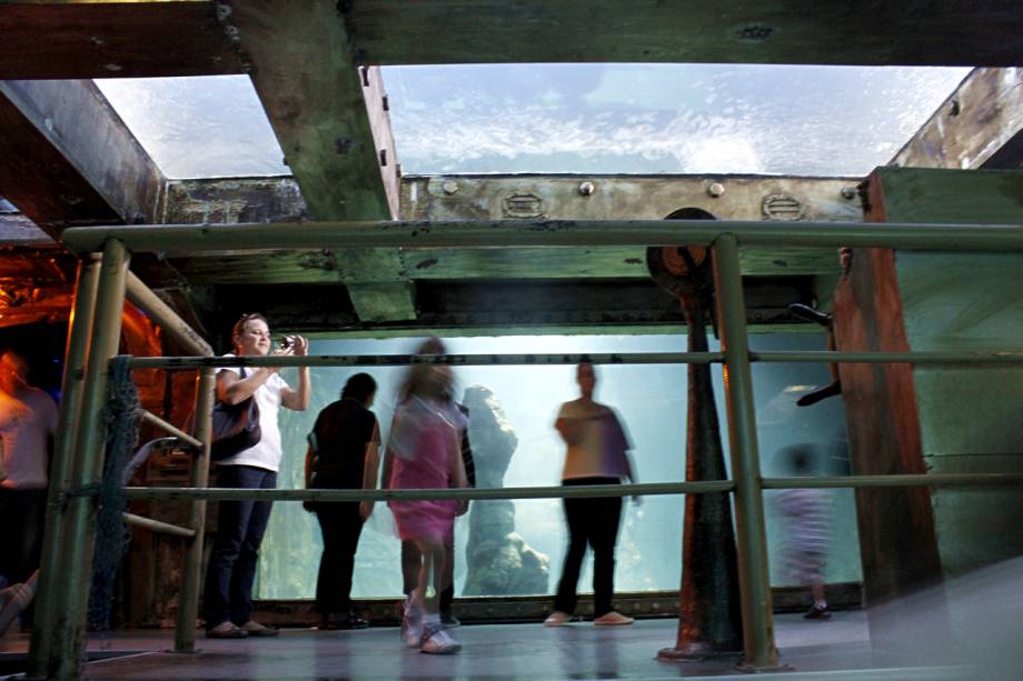 Tanque dos tubarões no <a href="https://viajeaqui.abril.com.br/estabelecimentos/br-sp-sao-paulo-atracao-aquario-de-sao-paulo" rel="Aquário de São Paulo"><strong>Aquário de São Paulo</strong></a>, no Ipiranga, São Paulo. O ambiente simula um submarino naufragado Tanque dos tubarões no <a href="https://viajeaqui.abril.com.br/estabelecimentos/br-sp-sao-paulo-atracao-aquario-de-sao-paulo" rel="Aquário de São Paulo"><strong>Aquário de São Paulo</strong></a>, no Ipiranga, São Paulo. O ambiente simula um submarino naufragado