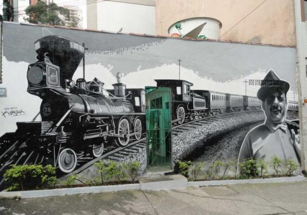 Adoniran Barbosa e seu famoso Trem das Onze, na Praça Benedito Calixto, em Pinheiros Adoniran Barbosa e seu famoso Trem das Onze, na Praça Benedito Calixto, em Pinheiros
