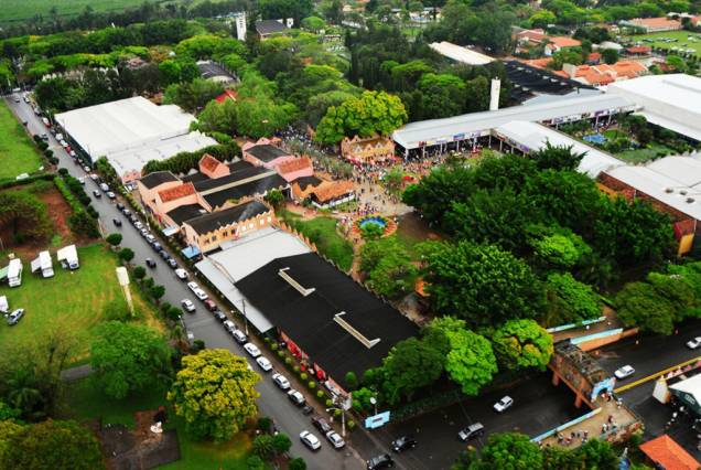 Vista aérea da região onde é realizada a Expoflora, em Holambra Vista aérea da região onde é realizada a Expoflora, em Holambra