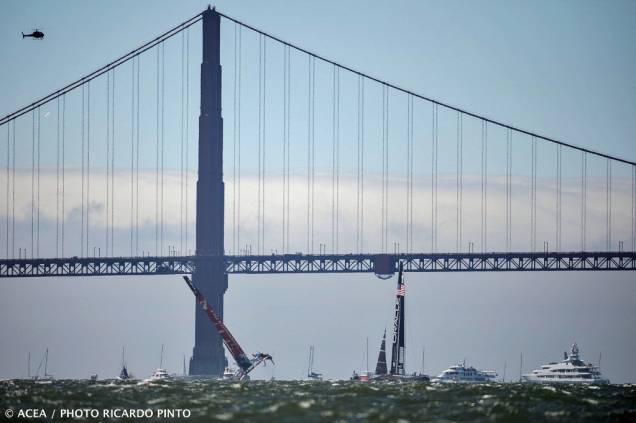 O traçado das regatas da Americas Cup 2013 vai das proximidades da ponte Golden Gate até a chegada junto ao píeres 27/29 O traçado das regatas da Americas Cup 2013 vai das proximidades da ponte Golden Gate até a chegada junto ao píeres 27/29