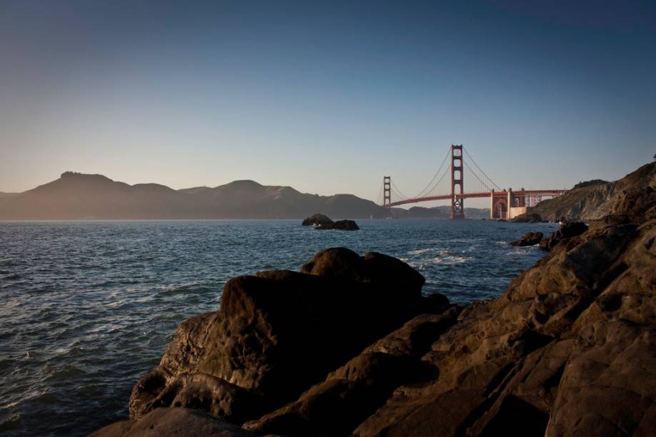 Vista da Golden Gate Bridge a partir de Baker Beach