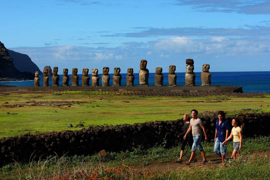 Ahu Tongariki, na Ilha de Páscoa