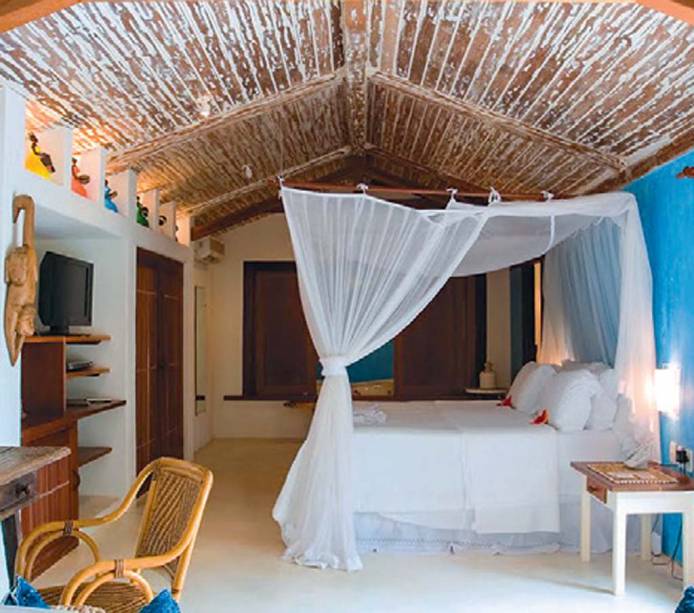 Um dos quartos da pousada Estrela DÁgua, em Trancoso Um dos quartos da pousada Estrela DÁgua, em Trancoso