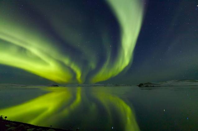 Aurora Boreal em Utigonguhofdi Aurora Boreal em Utigonguhofdi
