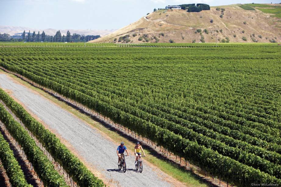 A região da enseada de Hawkes Bay, na ilha do norte, é repleta de atividades possíveis, de esportes aquáticos a ciclotours pelas videiras e vinícolas