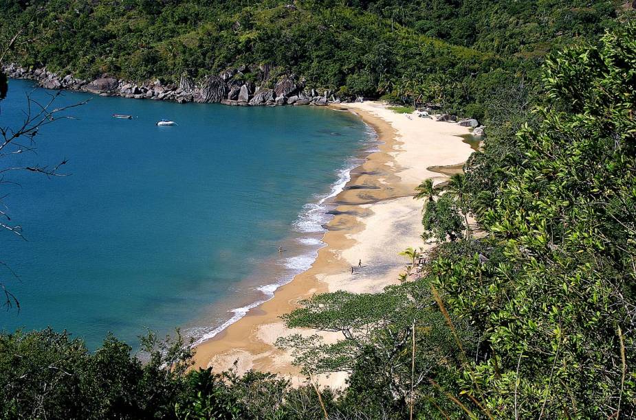 A praia do Jabaquara, a última acessível por carro, ao norte da Ilha