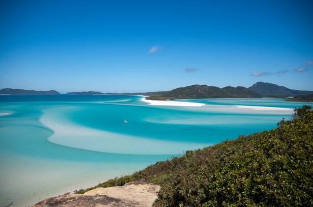 <strong>Whitehaven, Austrália</strong>Esta praia espetacular fica na ilha de Whitsunday, no noroeste da Austrália <strong>Whitehaven, Austrália</strong>Esta praia espetacular fica na ilha de Whitsunday, no noroeste da Austrália