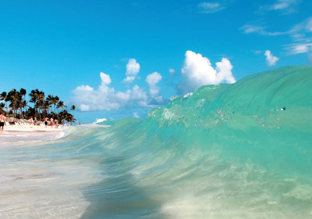 O mar da Praia de Arena Gorda, em Punta Cana