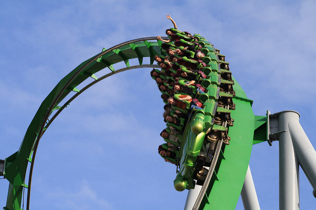 Incredible Hulk Roller Coaster, Island of Adventures, Orlando, Florida, Estados Unidos Incredible Hulk Roller Coaster, Island of Adventures, Orlando, Florida, Estados Unidos