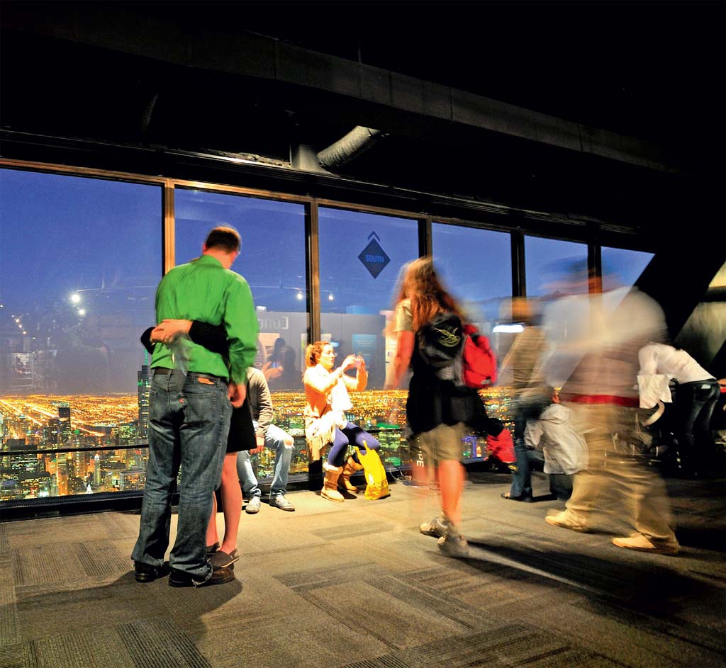 O skyline de Chicago visto do John Hancock Observatory