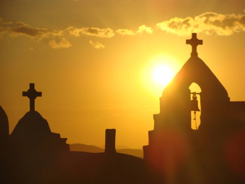 Pôr do sol em Mykonos, Grécia