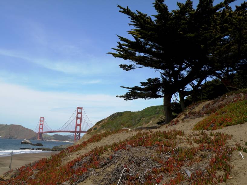 Golden Gate Bridge vista de Baker Beach, em San Francisco Golden Gate Bridge vista de Baker Beach, em San Francisco