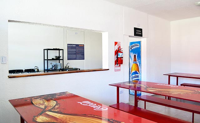A cozinha do hostel