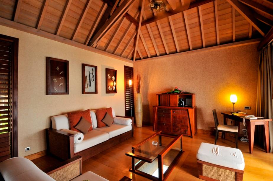 A decoração em estilo polinésio é o tema da maioria dos hotéis e resorts da região A decoração em estilo polinésio é o tema da maioria dos hotéis e resorts da região