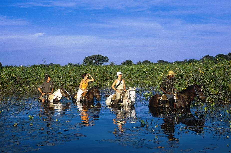 O passeio a cavalo permite chegar em lugares de difícil acesso, que seriam impossíveis de alcançar de carro ou a pé. É uma excelente forma de conhecer o Pantanal (MT e MS) e ter um contato mais próximo com os peões O passeio a cavalo permite chegar em lugares de difícil acesso, que seriam impossíveis de alcançar de carro ou a pé. É uma excelente forma de conhecer o Pantanal (MT e MS) e ter um contato mais próximo com os peões