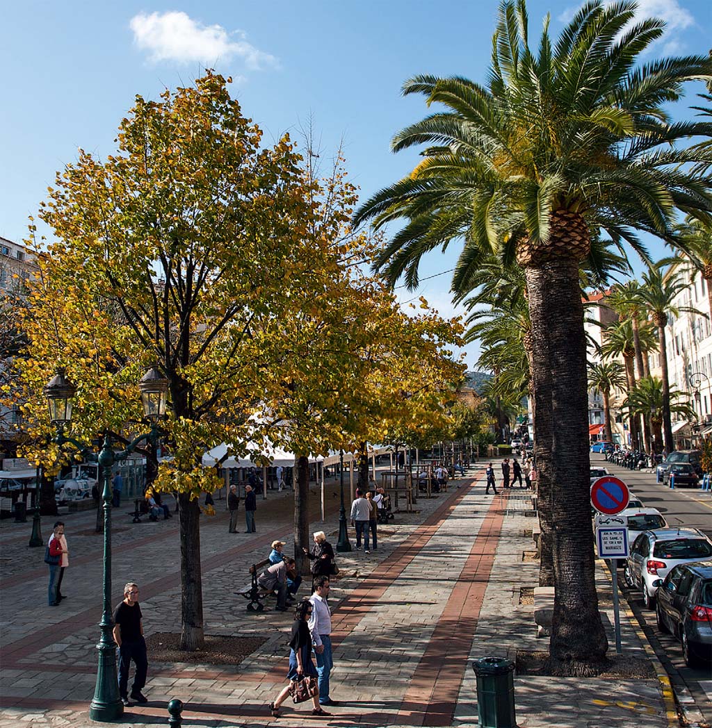A Place Foch, a rua principal de Ajaccio, na C&oacute;rsega