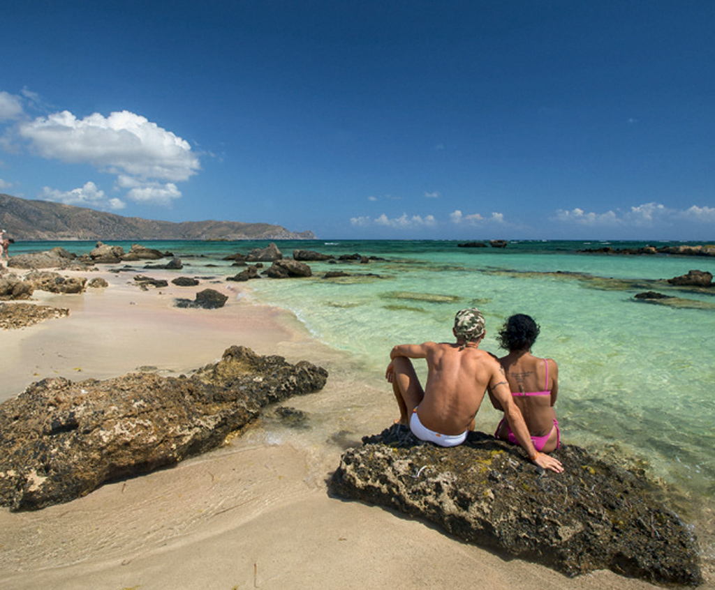 Praia de Elafonisi, em Creta, Grécia Praia de Elafonisi, em Creta, Grécia