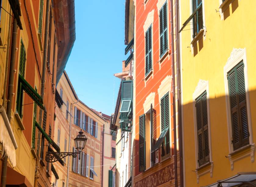As ruas de Sestri Levante, na província de Gênova