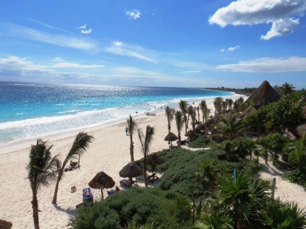 Praia de Tulum, no México Praia de Tulum, no México