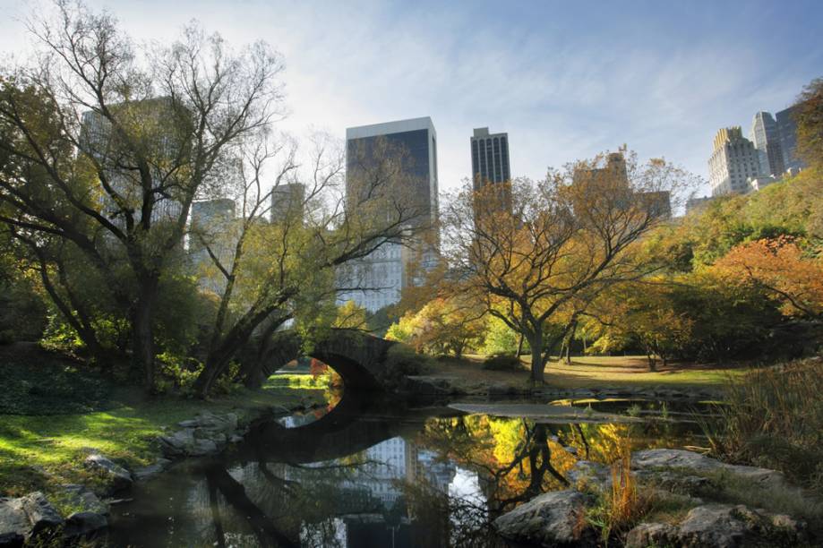 O Central Park ocupa o equivalente a 50 quadras de extensão, entre a região de Midtown e o Harlem. Símbolo do lazer gratuito nova-iorquino, o parque recebe 25 milhões de visitantes por ano