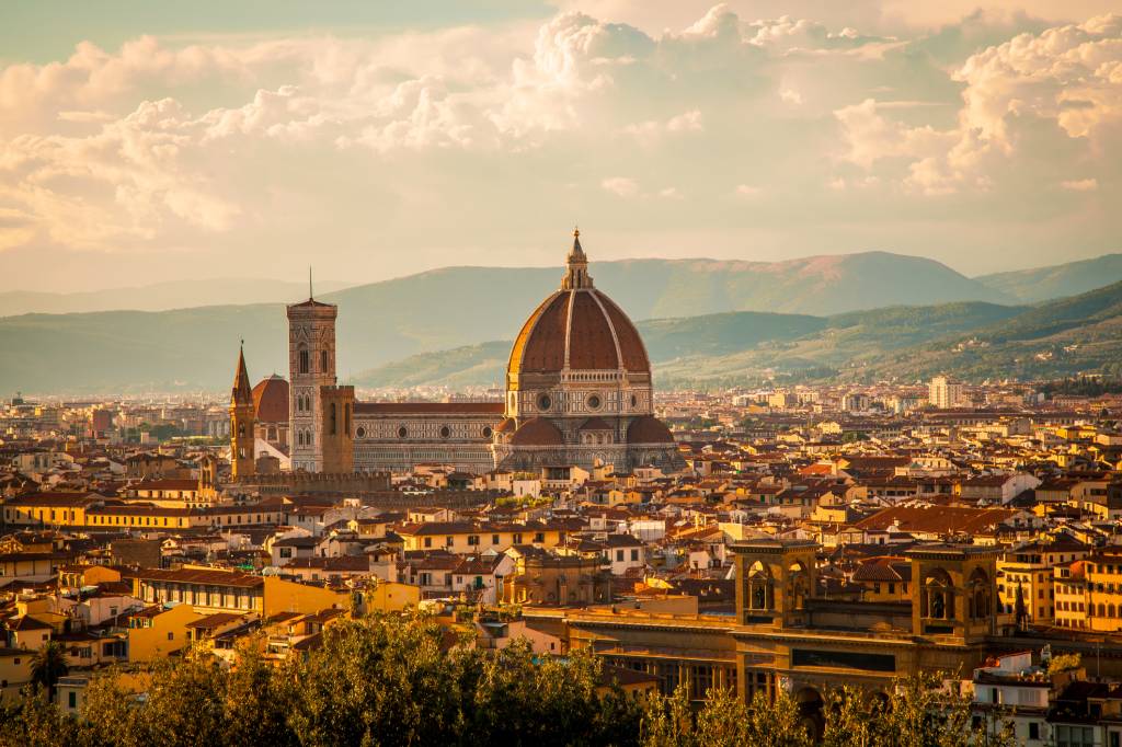 Vista para o Duomo de Florence, na Itália